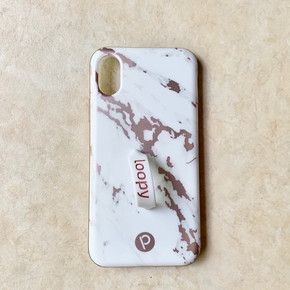 Rose Gold Marble Loopy Case for iPhone X/XS